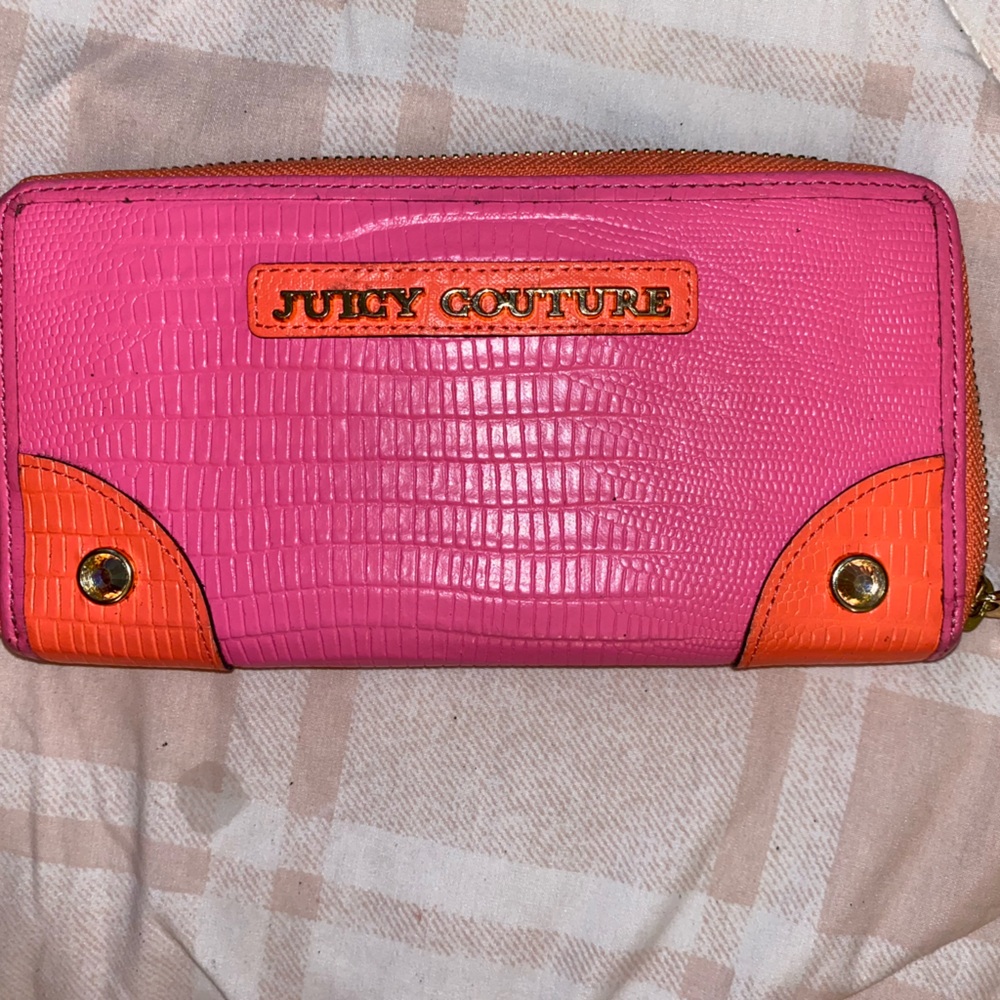 Juicy couture pink and orange wallet